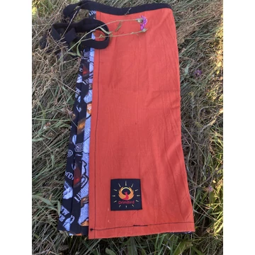 Fogd meg a söröm - MrBlackOrange! (sörös fekete mintás, narancs színű megkötős pamut férfi szoknya)