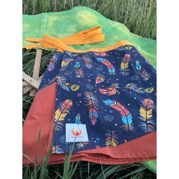 IndiánNyár (színes indián tollas, narancs színű pamut szoknya)