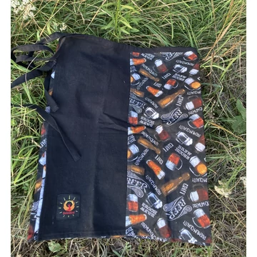 Fogd meg a söröm - MrBlackness! (sörös fekete mintás, megkötős pamut férfi szoknya)