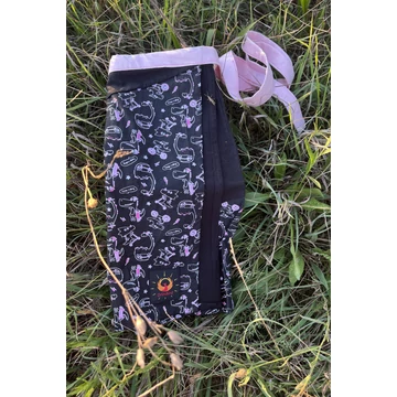 PinkoSaurusBlack (rózsaszín dínó mintás, fekete pamut szoknya)