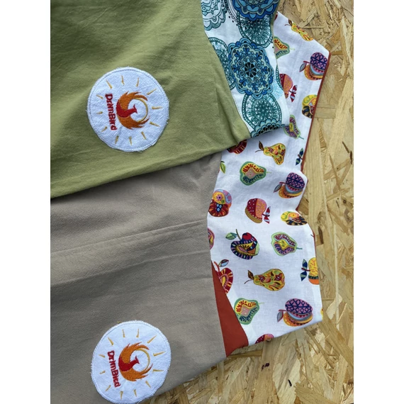 BlueMandala ( kék/fehér mandala mintás, zöld női pamut térdnadrág)