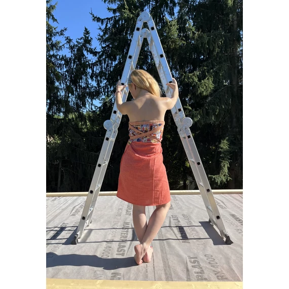 Díva (mintás, narancs egyrészes pamut szaunaruha)