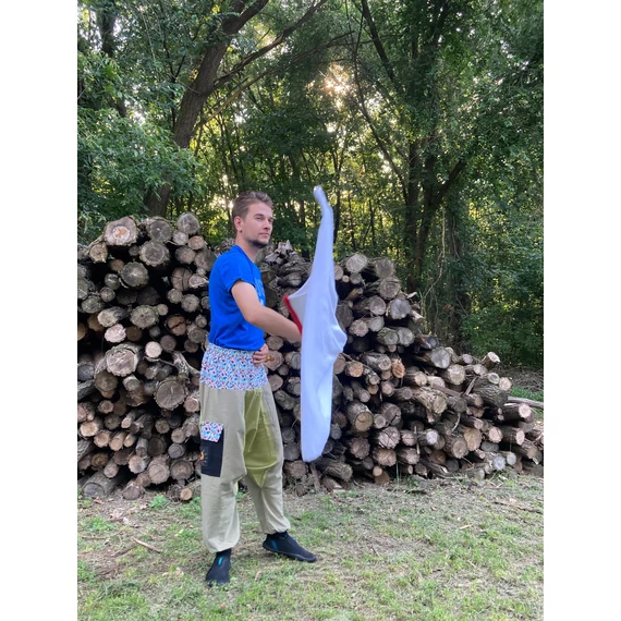 Ezermester (khaki zöld, mintás férfi pamut nadrág zsebbel)