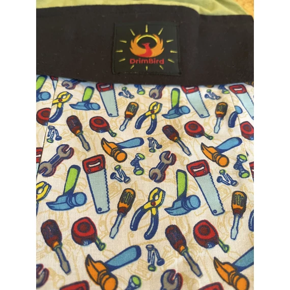 EzerMester (khaki zöld, mintás, gumis derekú pamut férfi szoknya zsebbel)