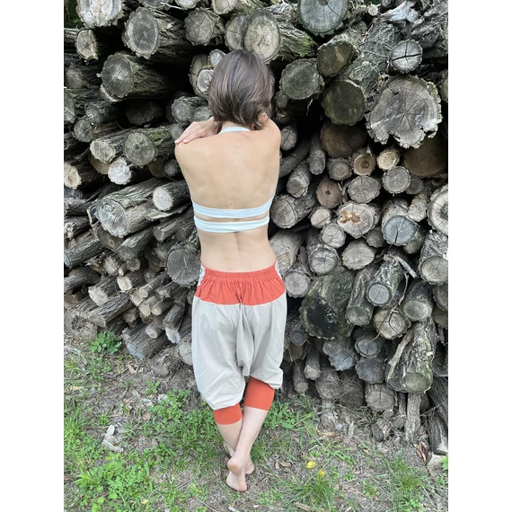 FairyGarden (alma/körte mintás, drapp női pamut térdnadrág)