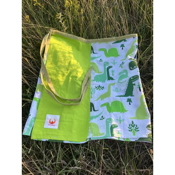 GreenDino (dino mintás, zöld színű megkötős pamut férfi szoknya)