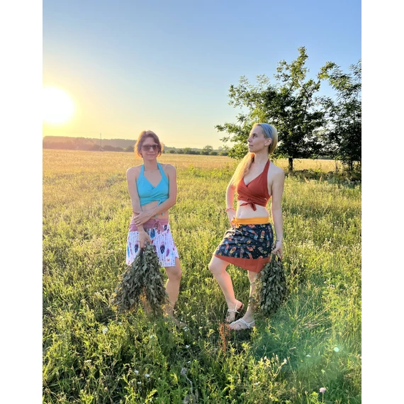 IndiánNyár (színes indián tollas, narancs színű pamut szoknya)