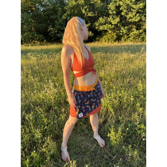 IndiánNyár (színes indián tollas, narancs színű pamut szoknya)