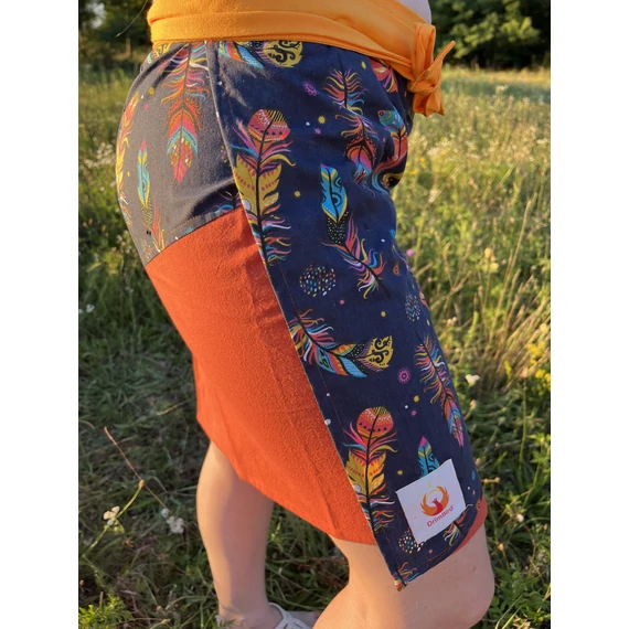 IndiánNyár (színes indián tollas, narancs színű pamut szoknya)