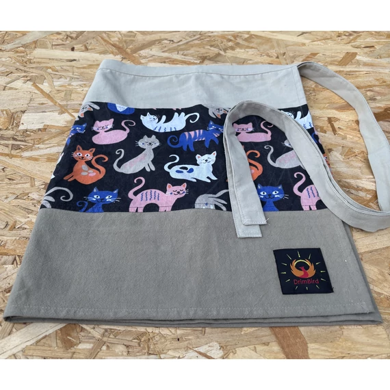 KittyPop (színes cica mintás, világos zöld pamut szoknya)