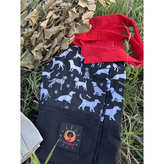 SnowDog (fehér mintás, piros-fekete pamut szoknya)