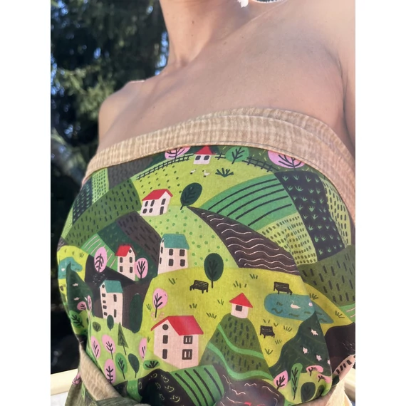 Greenfield (mintás, zöld egyrészes pamut szaunaruha)