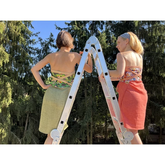 Greenfield (mintás, zöld egyrészes pamut szaunaruha)