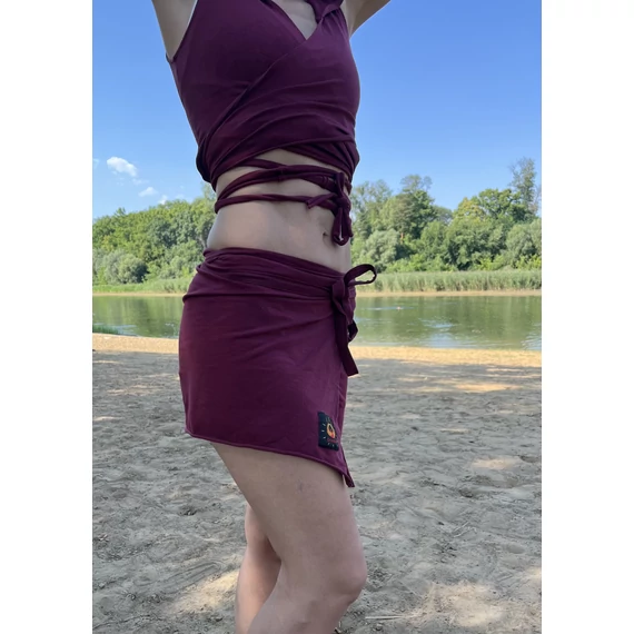 MissMystic (kapucnis kétrészes bordó pamut ruha)