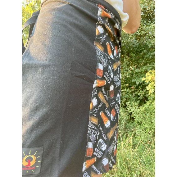 Fogd meg a söröm - MrBlackness! (sörös fekete mintás, megkötős pamut férfi szoknya)