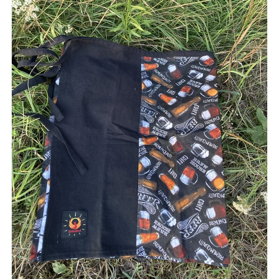 Fogd meg a söröm - MrBlackness! (sörös fekete mintás, megkötős pamut férfi szoknya)