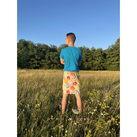 PlayBall (labda mintás, zöld megkötős pamut férfi szoknya)