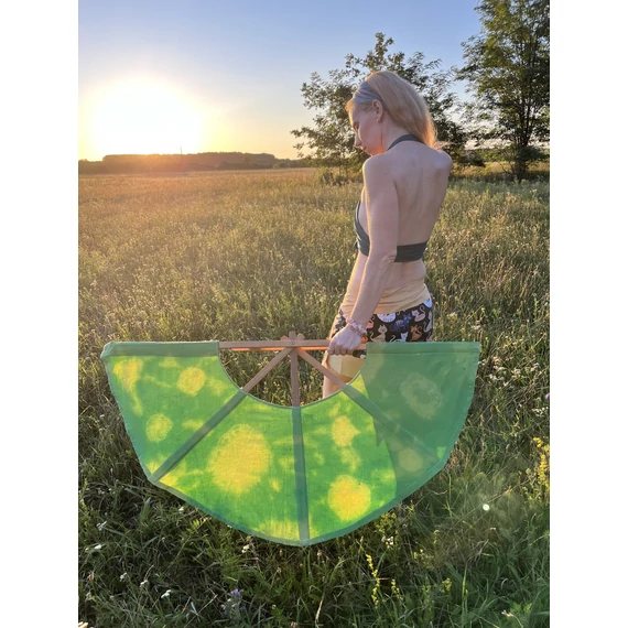 VidámCicák (színes cica mintás, világos zöld/barna pamut szoknya)